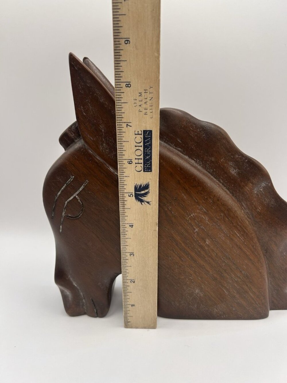 Wood Horse Head Sculpture Mid Century Modern Hand Carved Figurine MCM Rustic - Picture 9 of 14